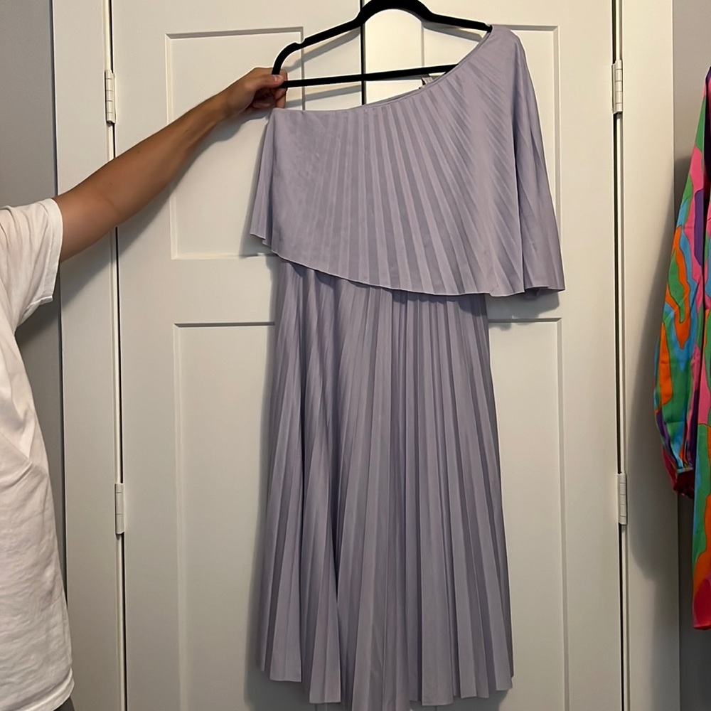 Never worn new with tags! One shoulder lavender midi dress